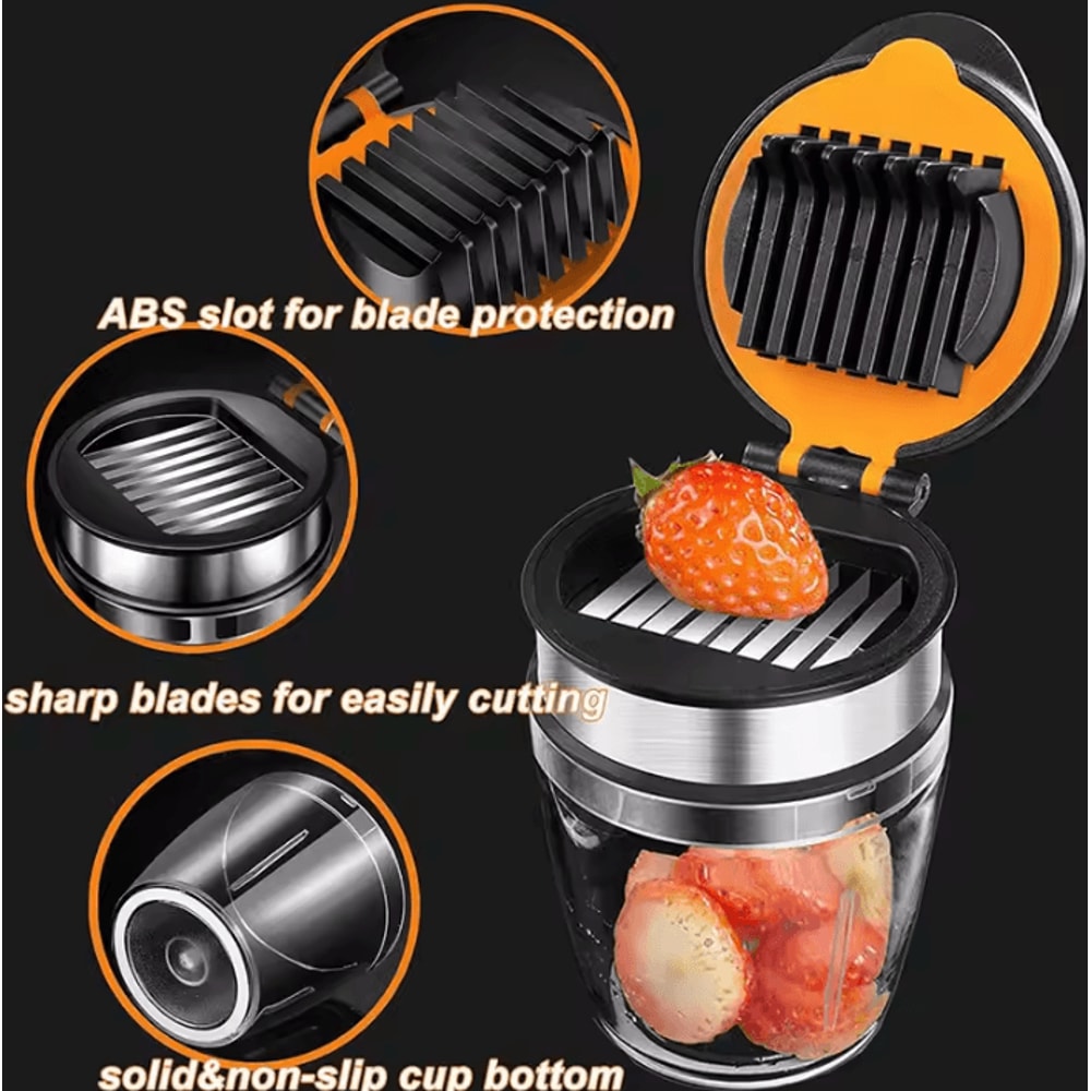 Stainless Steel Mini Fruit Slicer MultiFruit Egg Cutter Kitchen Gadget 1