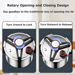 stainless steel mini pressure cooker – 1.8l/2.4l with glass lid & one-hand lock