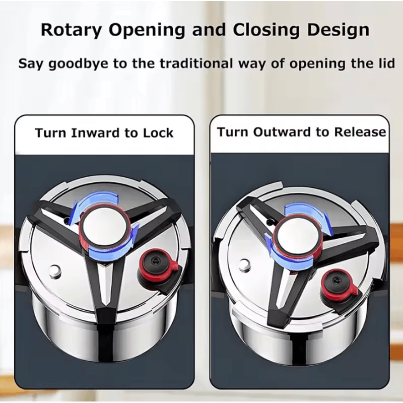 Stainless Steel Mini Pressure Cooker 18L24L With Glass Lid OneHand Lock 0