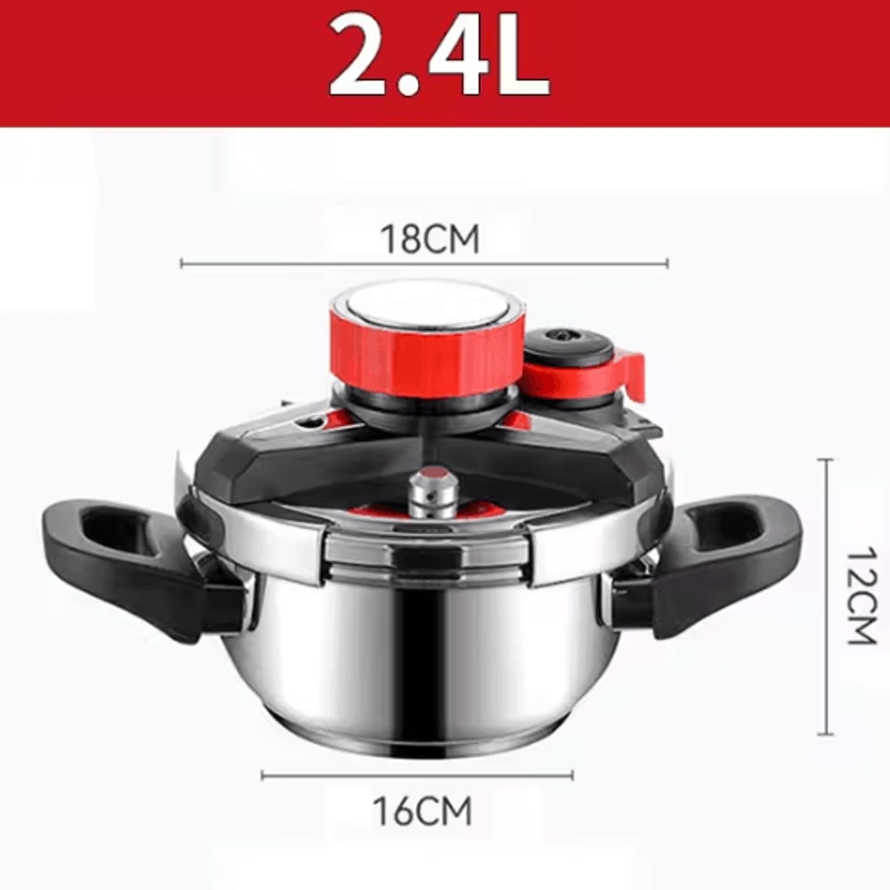 Stainless Steel Mini Pressure Cooker 18L24L With Glass Lid OneHand Lock 5
