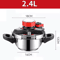 Stainless Steel Mini Pressure Cooker 18L24L With Glass Lid OneHand Lock 5