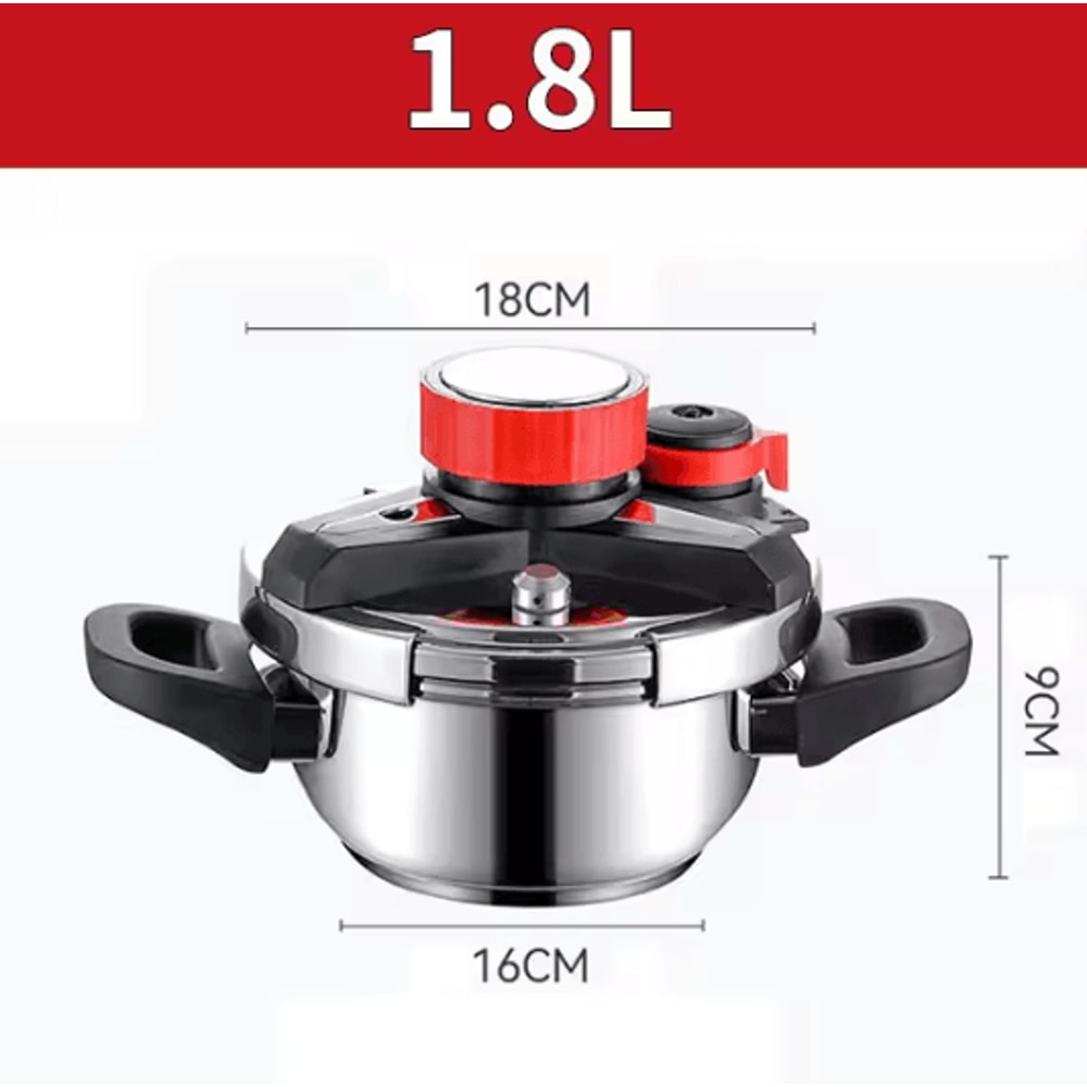 Stainless Steel Mini Pressure Cooker 18L24L With Glass Lid OneHand Lock 6