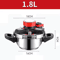 Stainless Steel Mini Pressure Cooker 18L24L With Glass Lid OneHand Lock 6