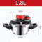 Stainless Steel Mini Pressure Cooker 18L24L With Glass Lid OneHand Lock 6