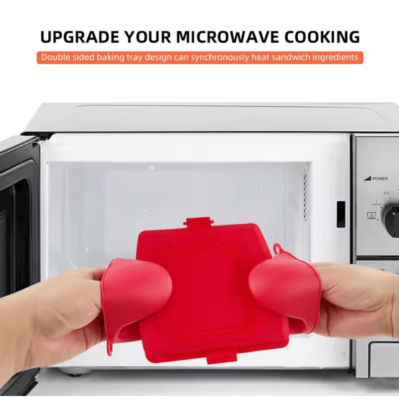 Microwave Sandwich Maker Panini Press Cheese Griller Toaster Tray 5