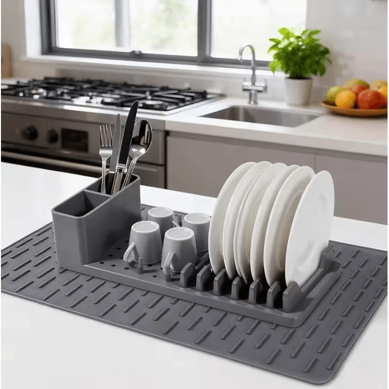 Extra Large Silicone Drying Mat Foldable NonSlip Kitchen Counter Pad 4