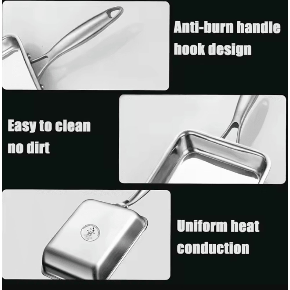 Nonstick Japanese Omelette Pan Rectangular Tamagoyaki Egg Roll Skillet 2