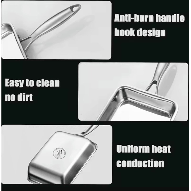 Nonstick Japanese Omelette Pan Rectangular Tamagoyaki Egg Roll Skillet 2