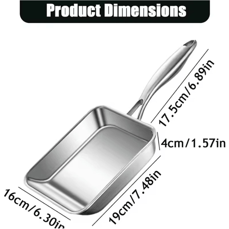 Nonstick Japanese Omelette Pan Rectangular Tamagoyaki Egg Roll Skillet 4