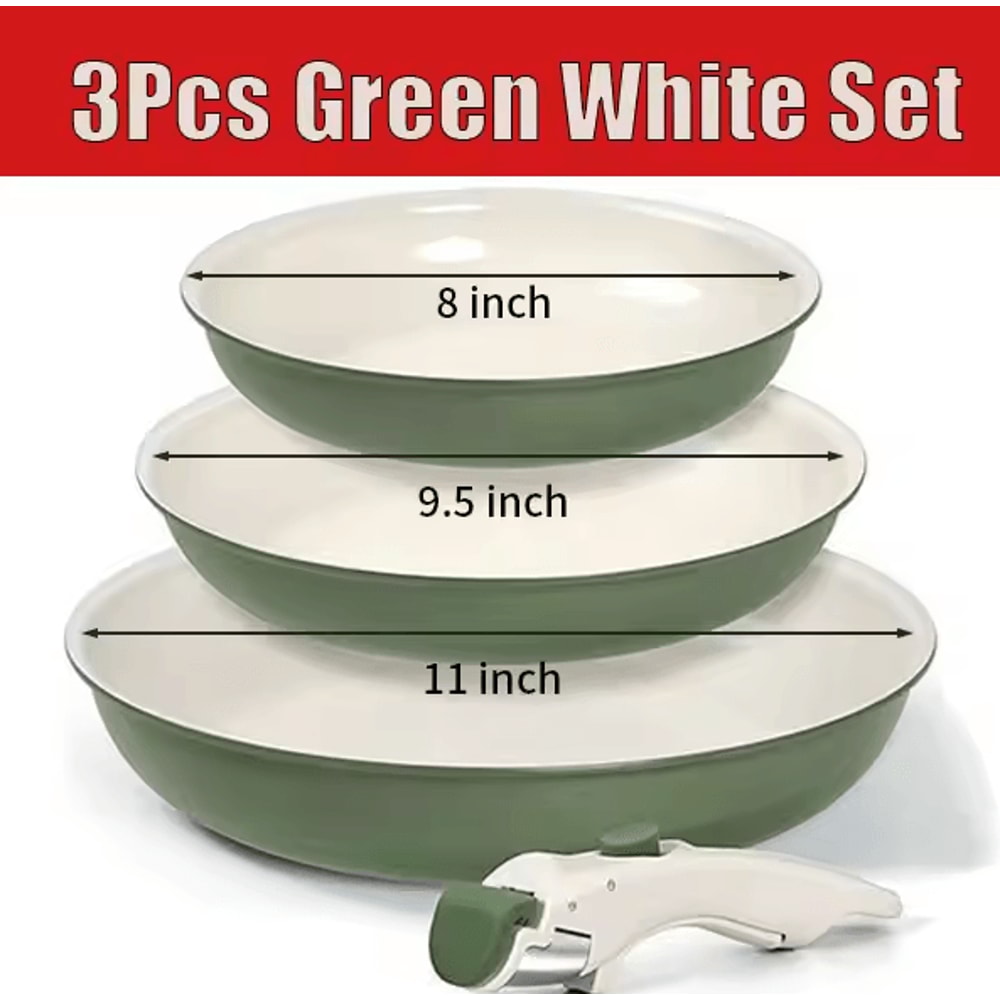 Nonstick Frying Pan Set 23 Pcs Stackable Pans With Removable Handle 9