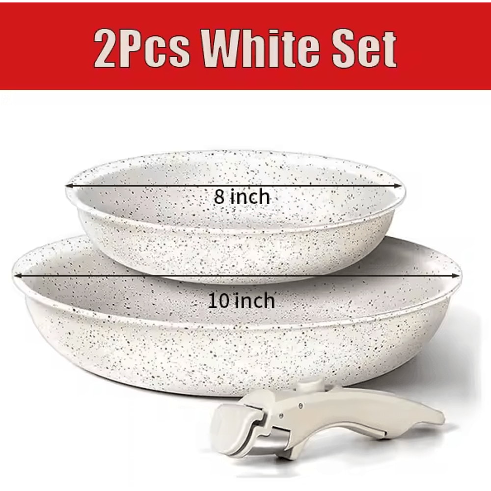 Nonstick Frying Pan Set 23 Pcs Stackable Pans With Removable Handle 5