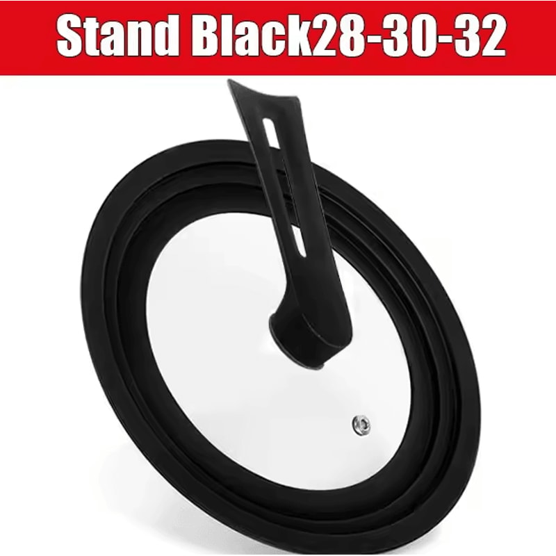 Universal Silicone Pan Lid Tempered Glass Cookware Cover With Standing Handle 8
