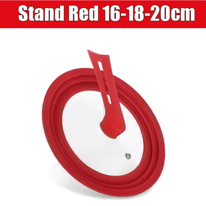 Universal Silicone Pan Lid Tempered Glass Cookware Cover With Standing Handle 9
