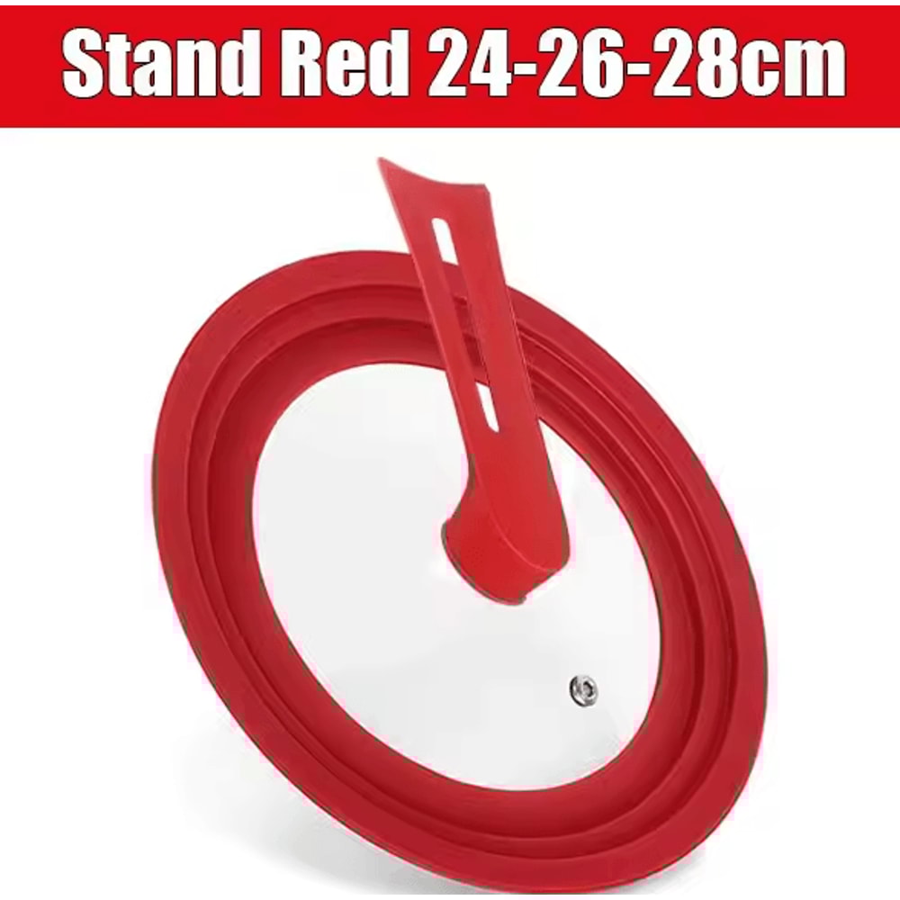 Universal Silicone Pan Lid Tempered Glass Cookware Cover With Standing Handle 11