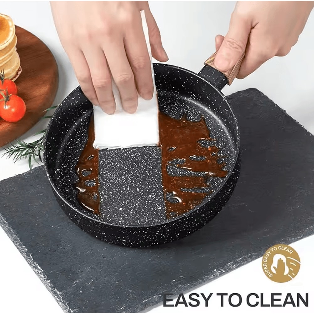 Nonstick Egg Frying Pan 6Inch Mini Omelette Skillet With Wood Handle 3