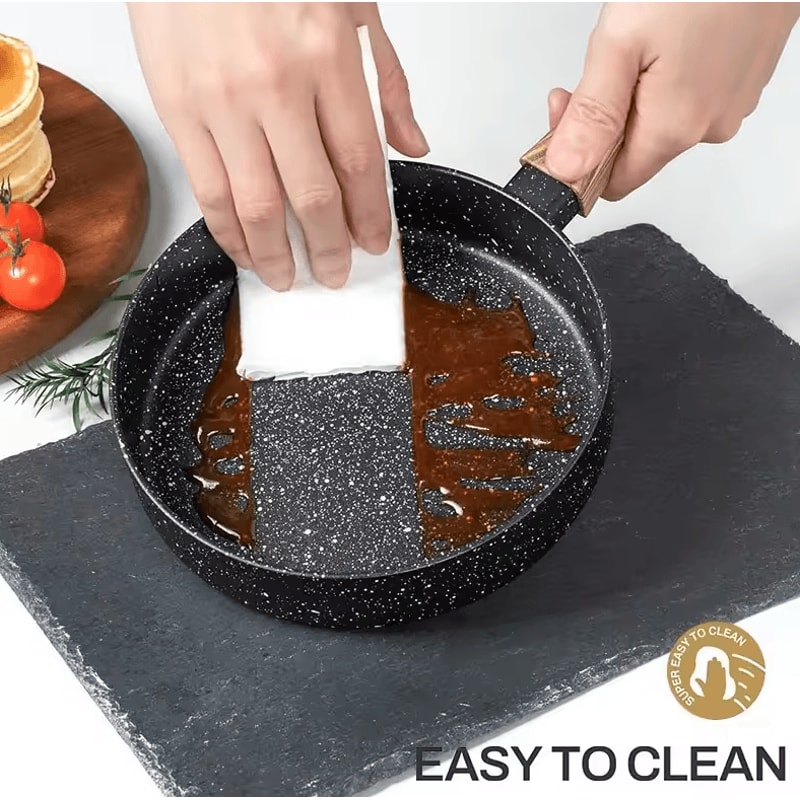 Nonstick Egg Frying Pan 6Inch Mini Omelette Skillet With Wood Handle 3