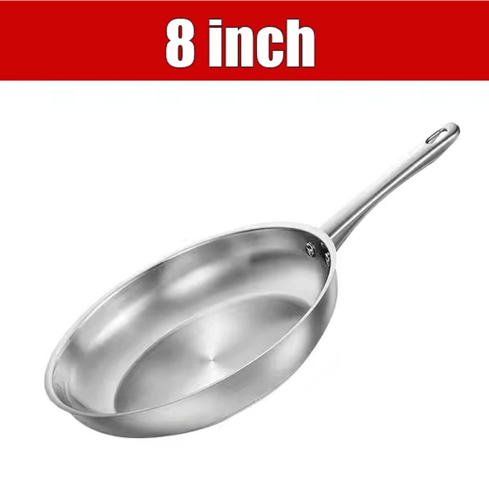 810 Inch TriPly Stainless Steel Frying Pan No Coatings Skillet Professional Cooking Skillet Inducti 5