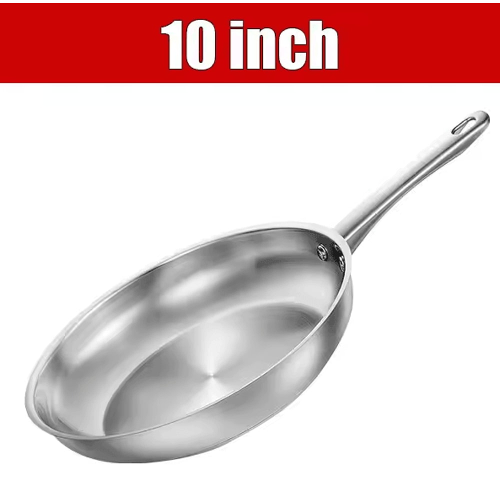 810 Inch TriPly Stainless Steel Frying Pan No Coatings Skillet Professional Cooking Skillet Inducti 6