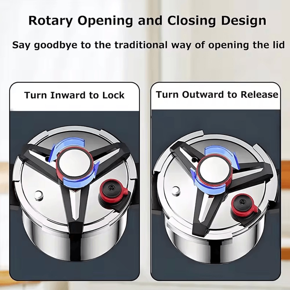 Stainless Steel Pressure Cooker 18L24L5L7L Induction Compatible Pot With Glass Lid 2