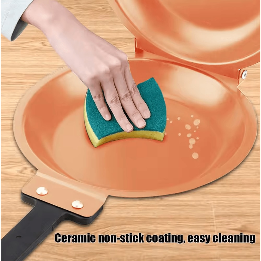 Double Side Pancake Pan NonStick Ceramic Flip Frying Pan For Eggs Pancakes 3