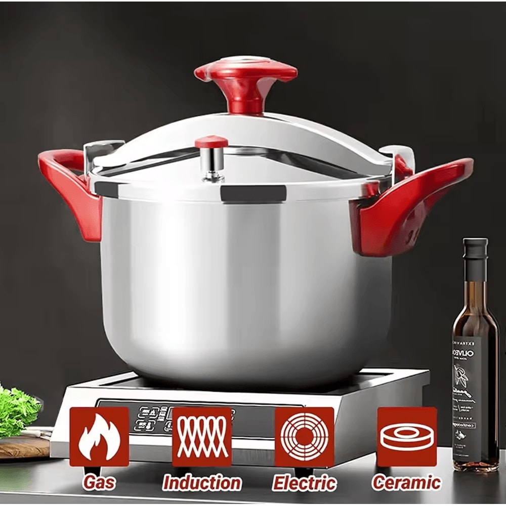 Stainless Steel Pressure Cooker 3L6L8L Thickened Cooker With OneHand Secure Locking 0