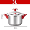 Stainless Steel Pressure Cooker 3L6L8L Thickened Cooker With OneHand Secure Locking 5