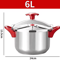 Stainless Steel Pressure Cooker 3L6L8L Thickened Cooker With OneHand Secure Locking 6