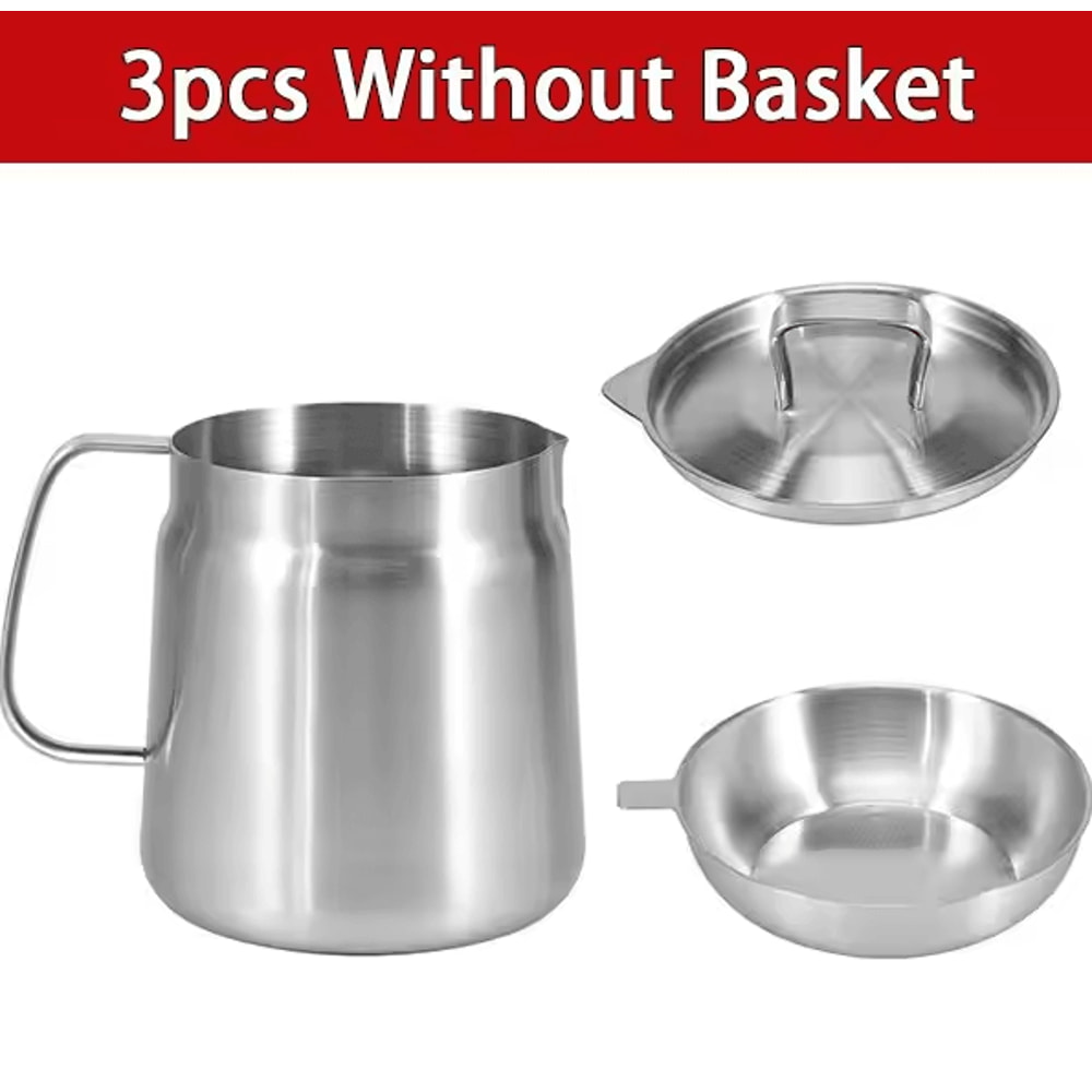 Stainless Steel Oil Filter Pot 20L Grease Keeper With Lid Frying Basket 6