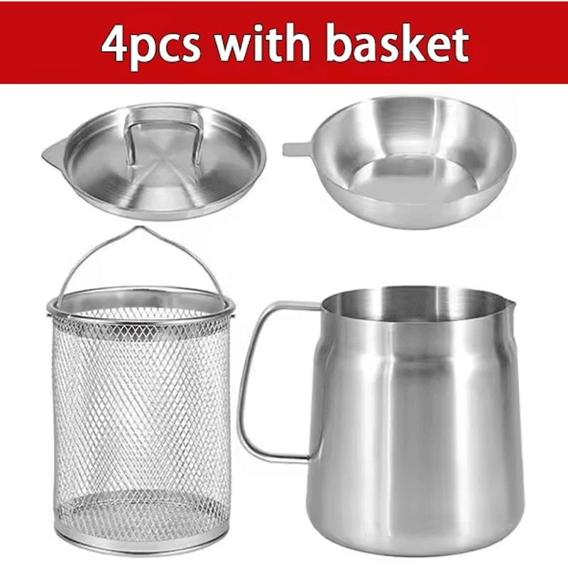 Stainless Steel Oil Filter Pot 20L Grease Keeper With Lid Frying Basket 7
