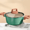 Ceramic Nonstick Soup Pot 26 L Healthy Casserole Pasta Pot With Glass Lid 0