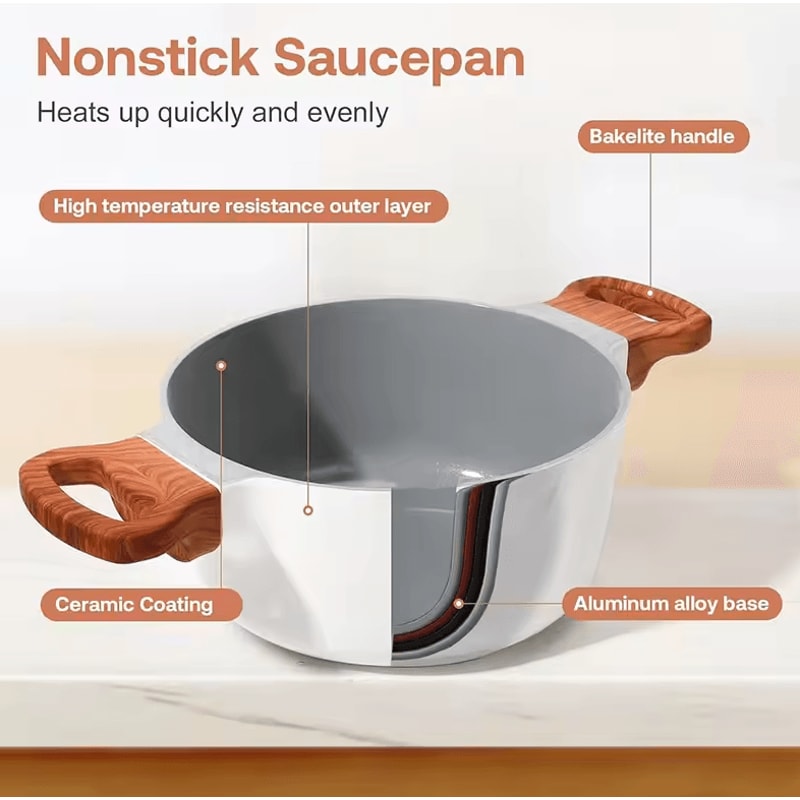 Ceramic Nonstick Soup Pot 26 L Healthy Casserole Pasta Pot With Glass Lid 2
