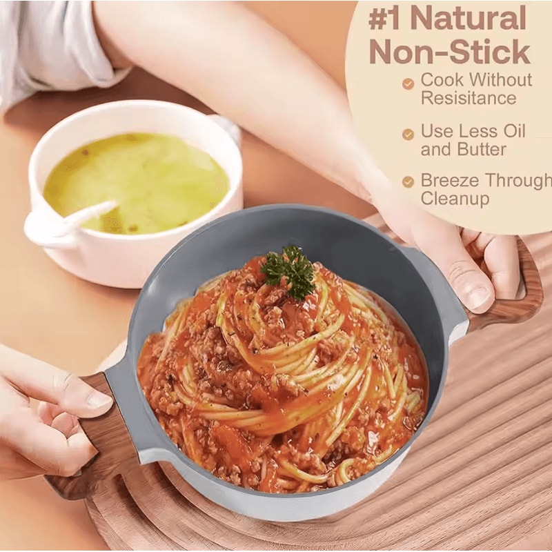 Ceramic Nonstick Soup Pot 26 L Healthy Casserole Pasta Pot With Glass Lid 4