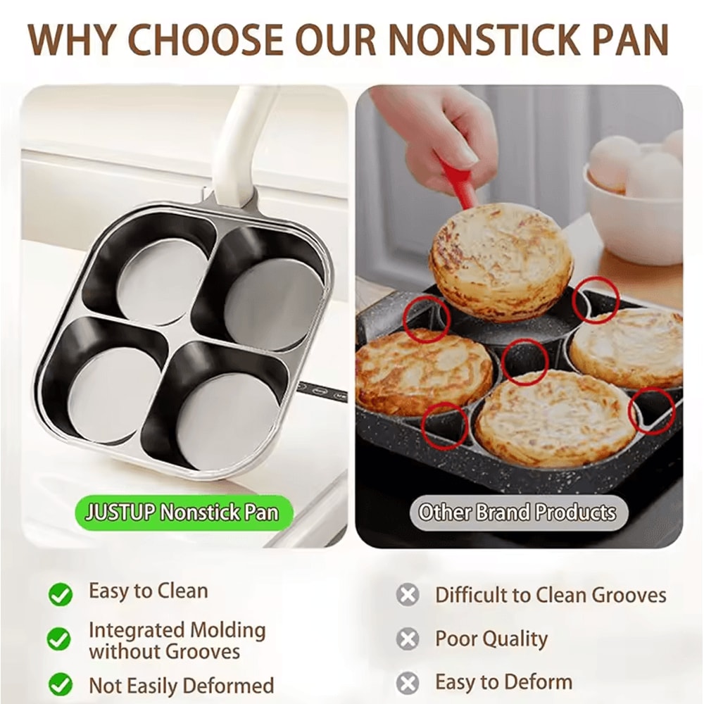 4in1 Egg Frying Pan Titanium Nonstick Breakfast Skillet With Ergonomic Handle 2