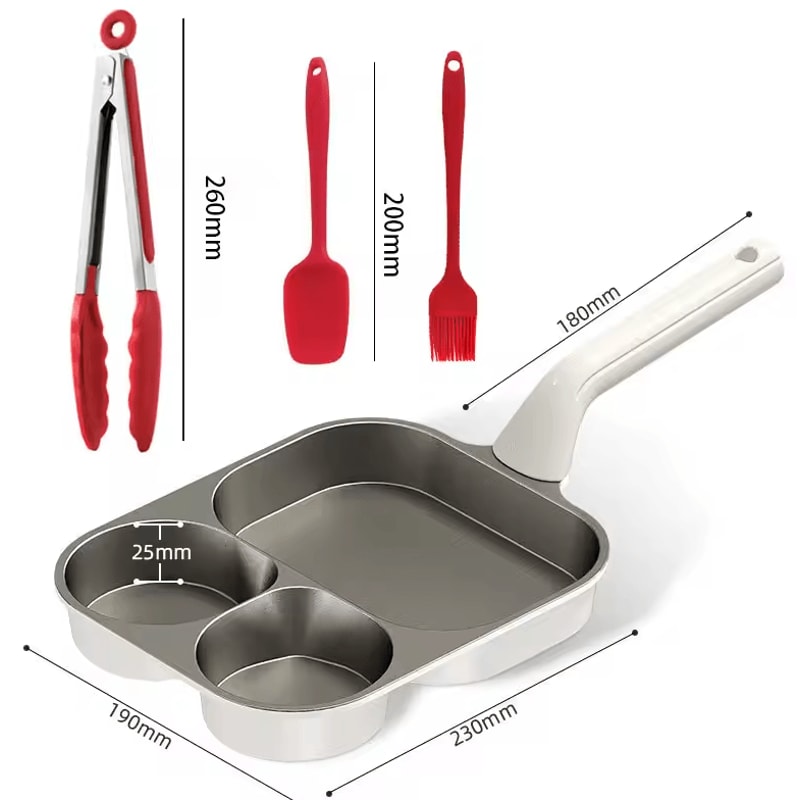 4in1 Egg Frying Pan Titanium Nonstick Breakfast Skillet With Ergonomic Handle 4