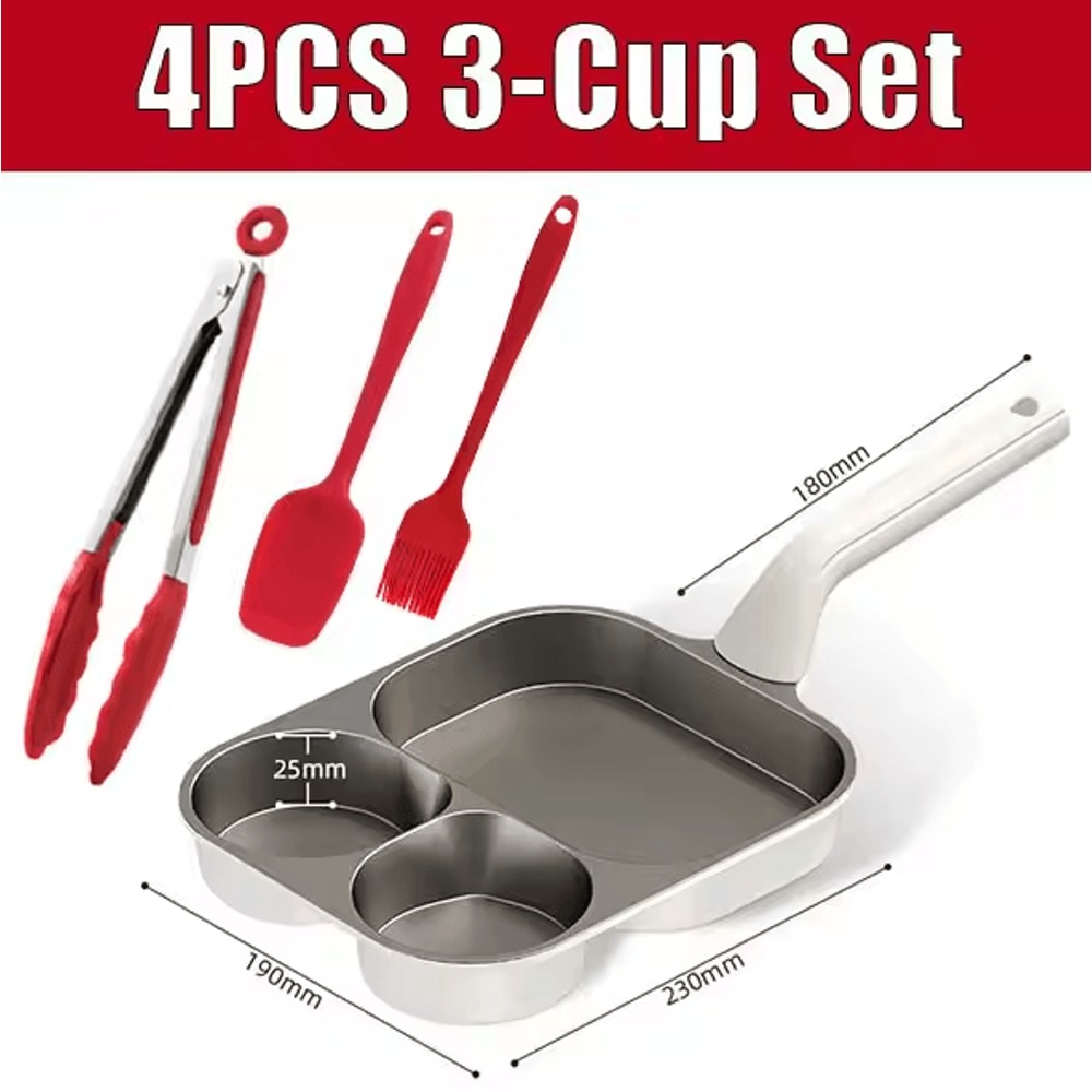 4in1 Egg Frying Pan Titanium Nonstick Breakfast Skillet With Ergonomic Handle 7