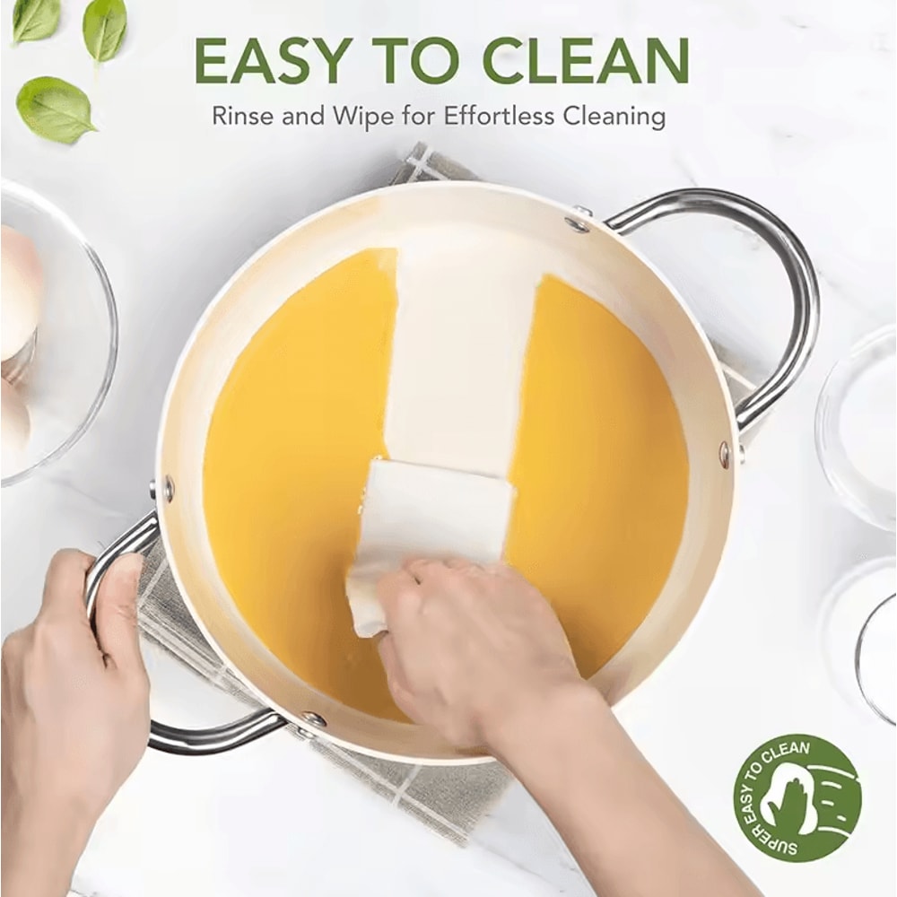 Premium 6 QT Large Nonstick Stock Pot Ceramic Cooking Pot With Lid 3