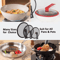 Universal Tempered Glass Pan Lid FreeStanding HeatResistant Cookware Cover 3