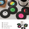 Retro Vinyl Record Drink Coasters 6 Pc NonSlip Set For Music Lovers 3