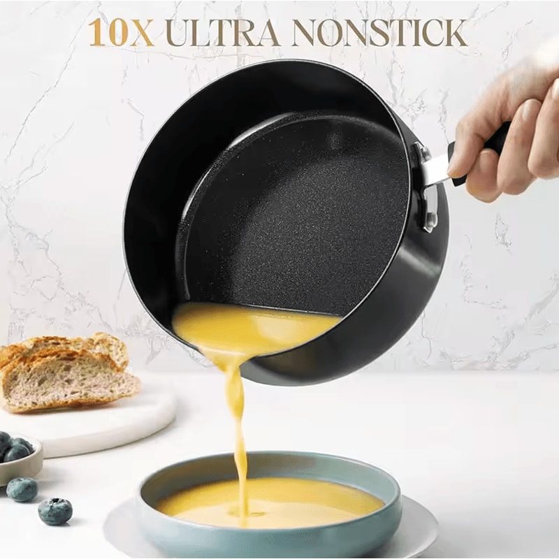 Premium 1Quart Nonstick Ceramic Saucepan With Glass Lid 4