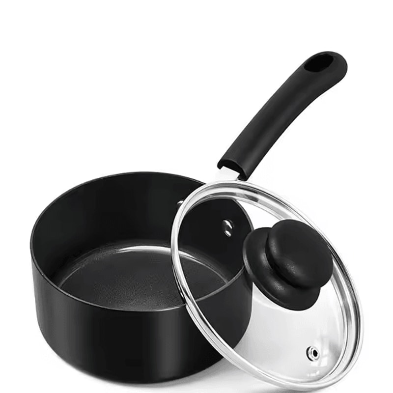 Premium 1Quart Nonstick Ceramic Saucepan With Glass Lid 6