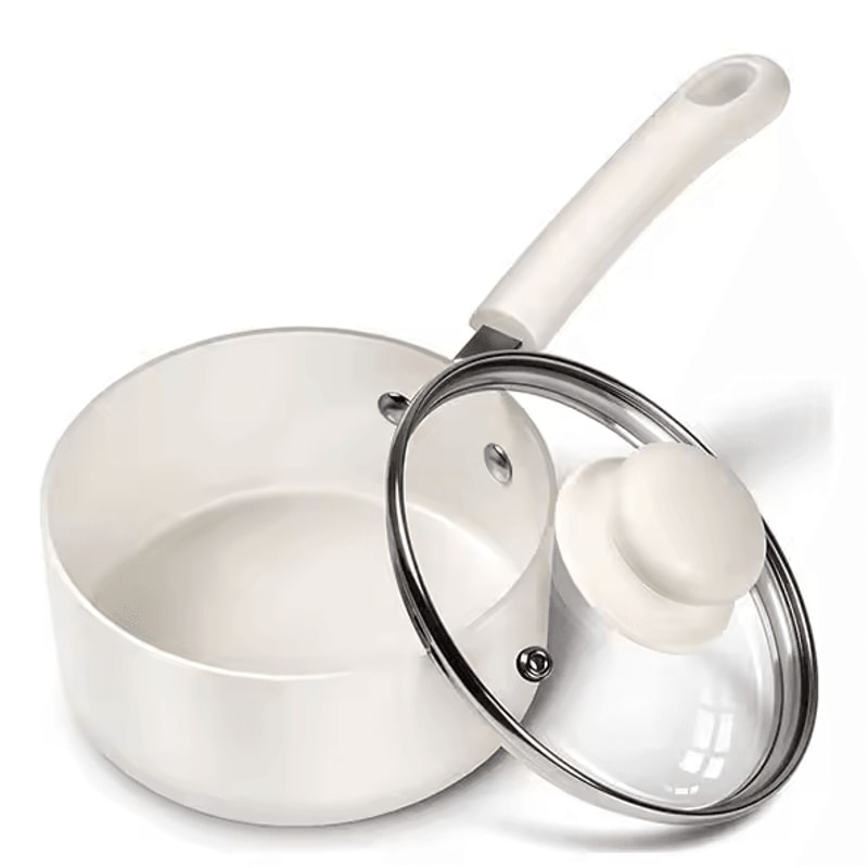 Premium 1Quart Nonstick Ceramic Saucepan With Glass Lid 7