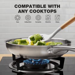 premium tri-ply stainless steel frying pan – 8/10 inches induction cooking skillet