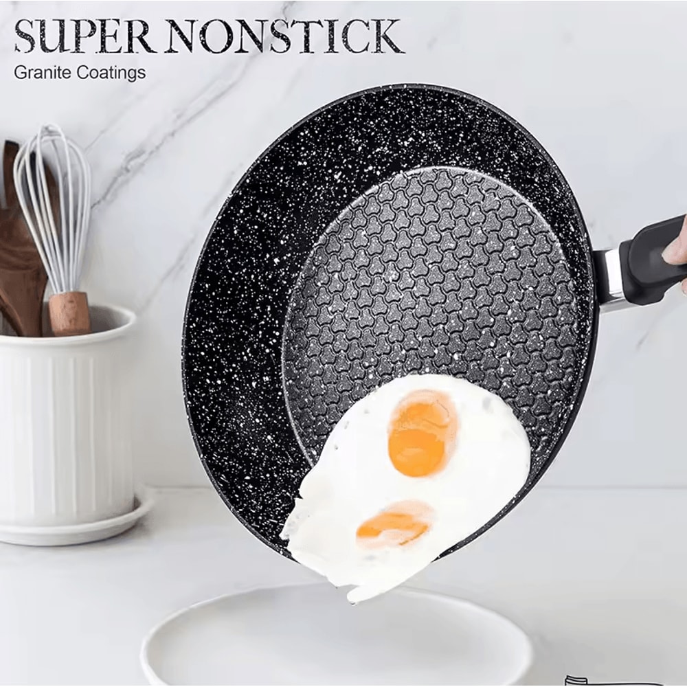 Premium 12Inch Nonstick Frying Pan With Lid Egg Omelette Cooking Skillet 3