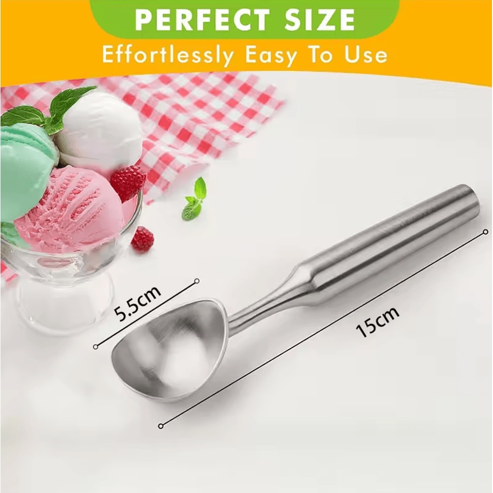 Heavy Duty Stainless Steel Ice Cream Scoop Ergonomic Tool For Desserts 4