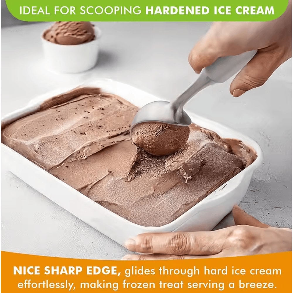 Heavy Duty Stainless Steel Ice Cream Scoop Ergonomic Tool For Desserts 3