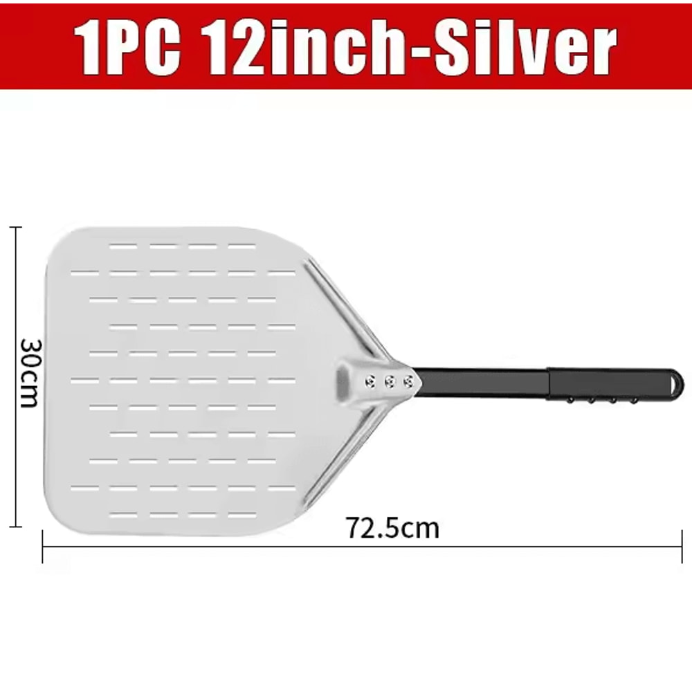 12Inch Perforated Pizza Peel Hard Anodized Aluminum Paddle With Silicone Handle 6