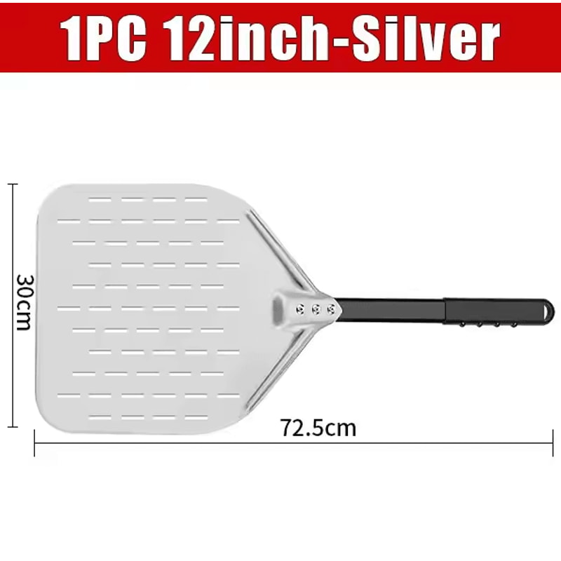 12Inch Perforated Pizza Peel Hard Anodized Aluminum Paddle With Silicone Handle 6