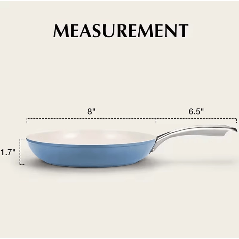 8Inch Nonstick Egg Frying Pan Skillet With StayCool Handle Blue Omelet Pan 5