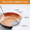8Inch Mini Nonstick Egg Fry Pan Skillet With Lid Copper Ceramic Coating 2