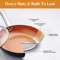 8Inch Mini Nonstick Egg Fry Pan Skillet With Lid Copper Ceramic Coating 2